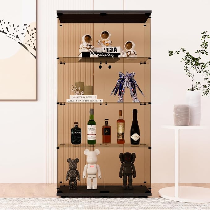 Brown - 2 Doors & 4 Shelves(led)