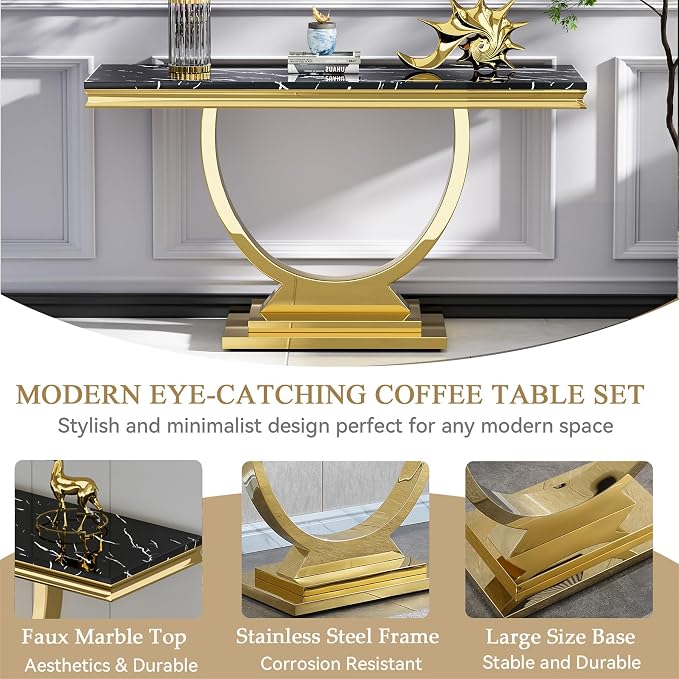 Style1:console Table-black &Gold
