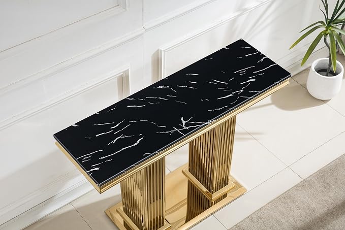 Console Table - Black Gold Base