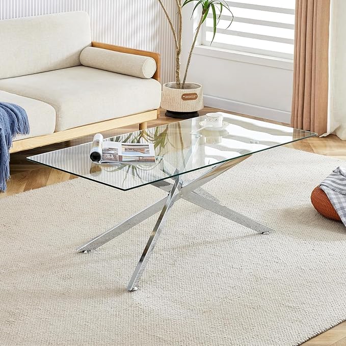 Silver X-base - Coffee Table