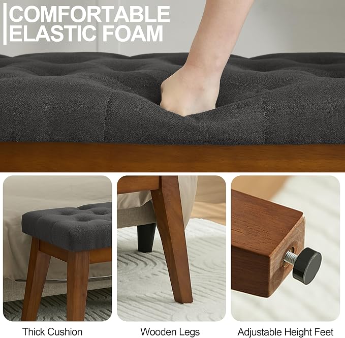 Dark Grey-linen-tufted
