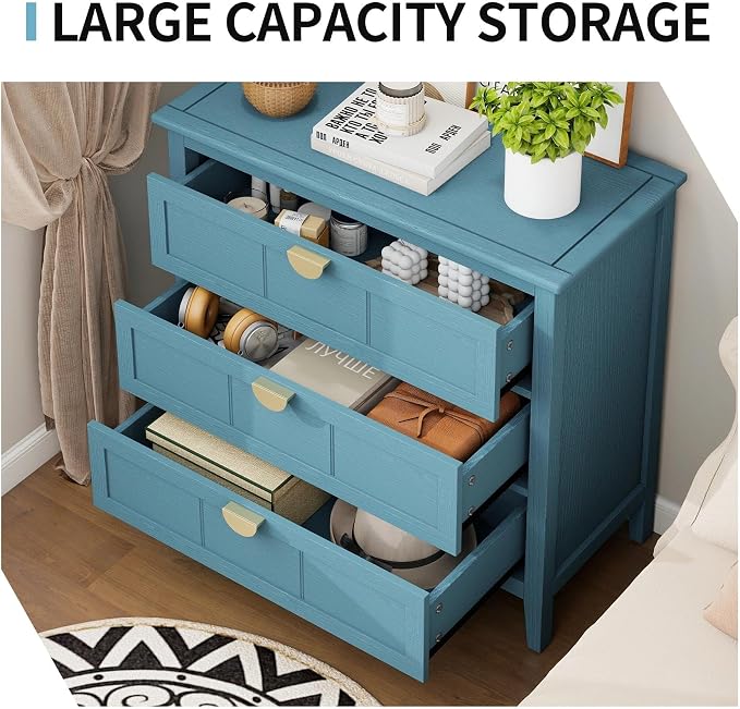 Blue 3 Drawer Set of 2
