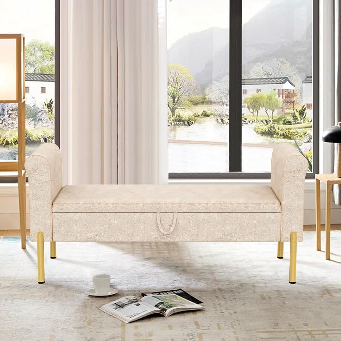 Beige With Rolled Arm