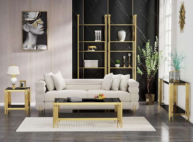 Gold & Black End Table