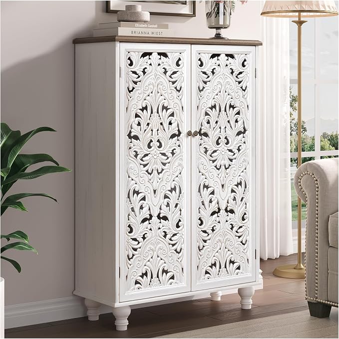 White & Walnut_2 Doors Tall