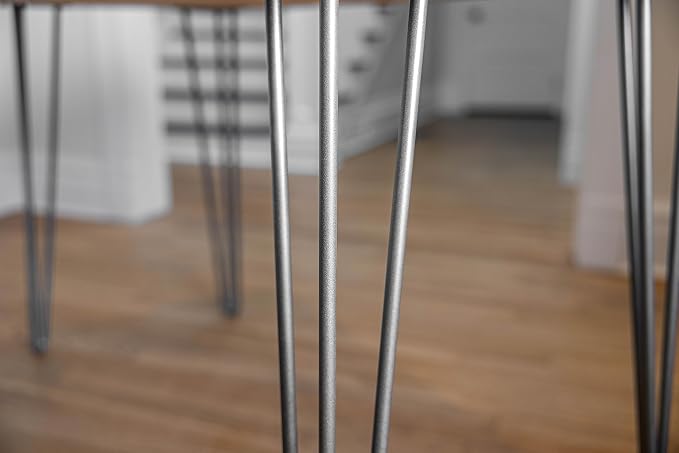 Natural Clear + Unfinished Steel Hairpin Legs