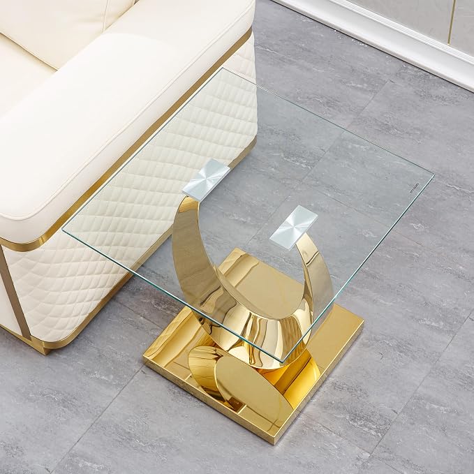 Gold End Table (Moon-shape Base)
