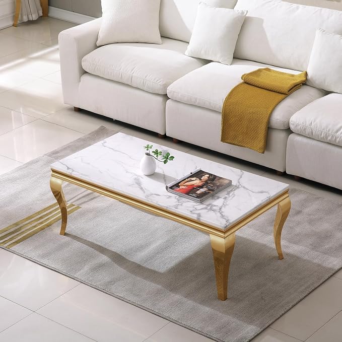 Coffee Table - White Gold Base