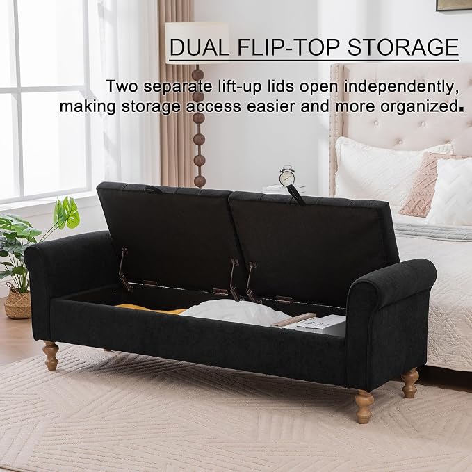 Black Tufted 65.2''w