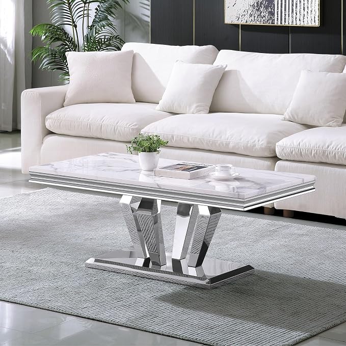 White&silver-coffee Table