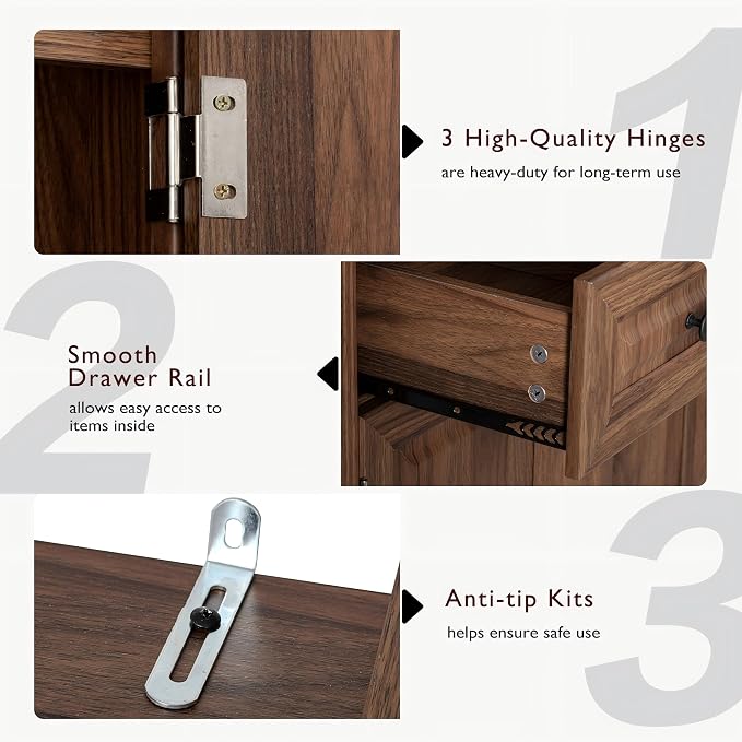 Brown (With 3 Pull Out Shelves)