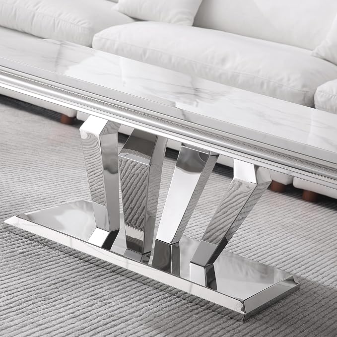 White Silver Coffee Table