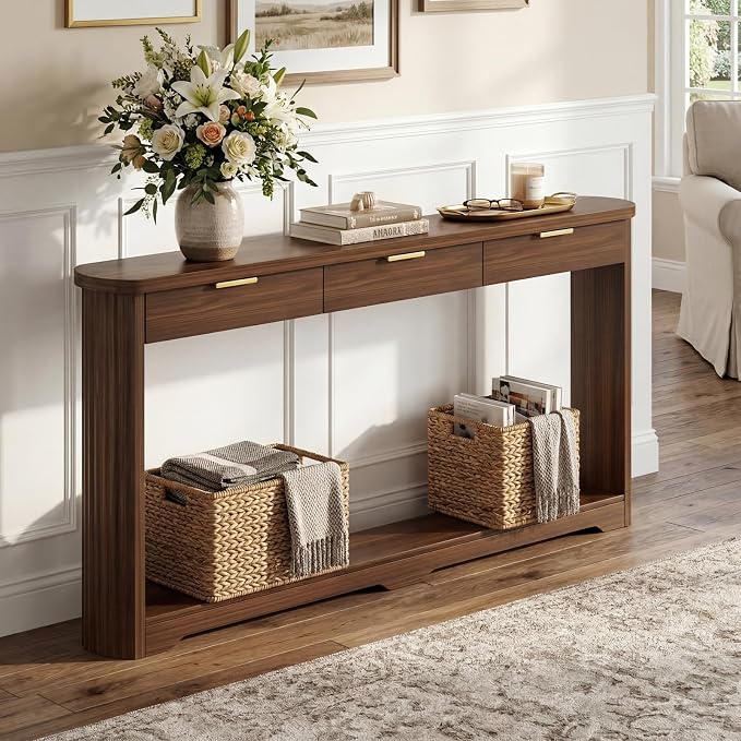 Walnut With 3 Drawers