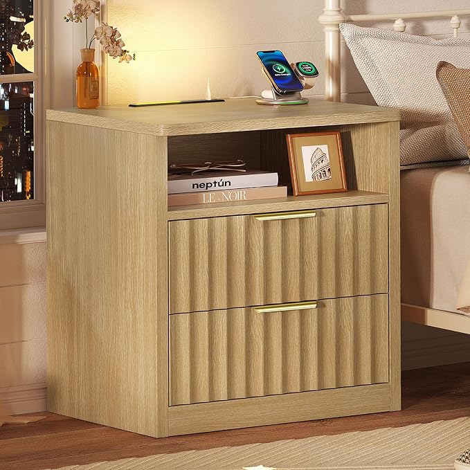 Natural, 2 Drawers Set of 2