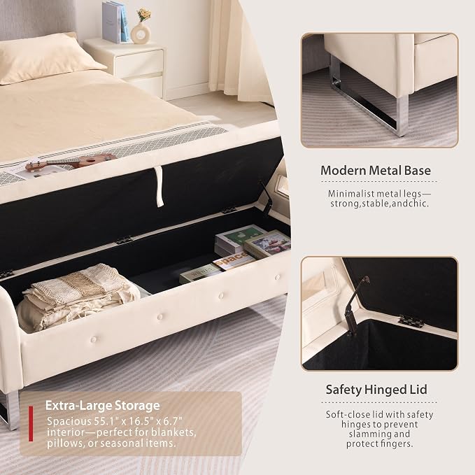 Beige Velvet 67.9''