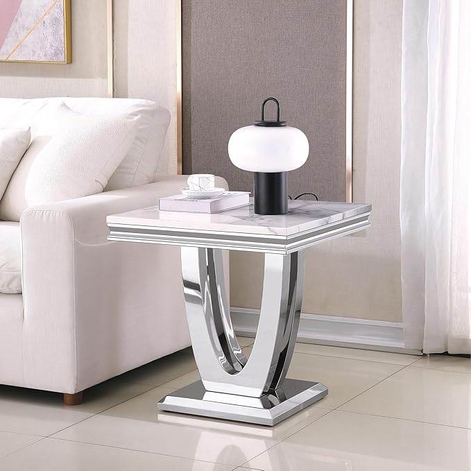 White Silver-end Table
