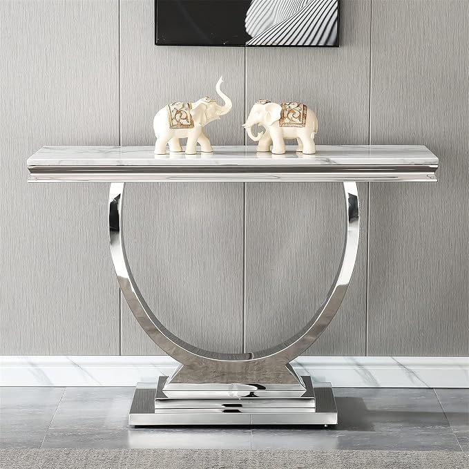 White Silver-console Table