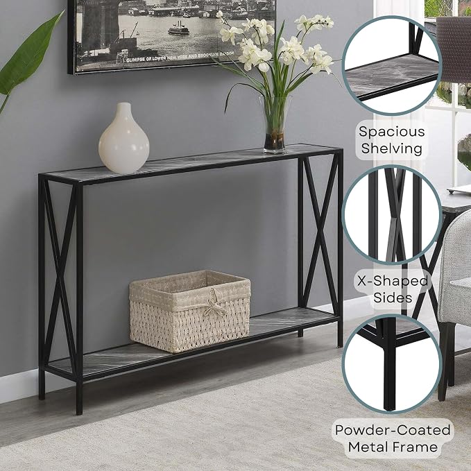 Gray Faux Marble/Black