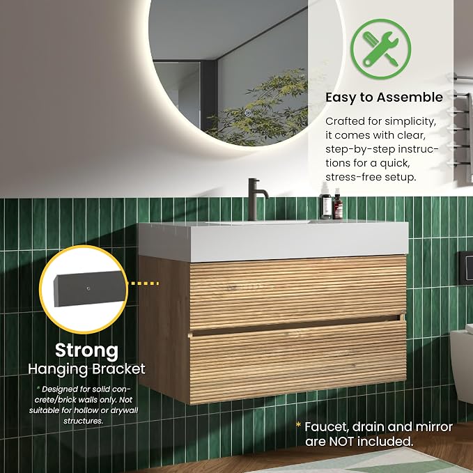 Rough Oak / High-rim Sink