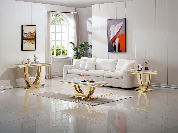 White & Gold - End Table