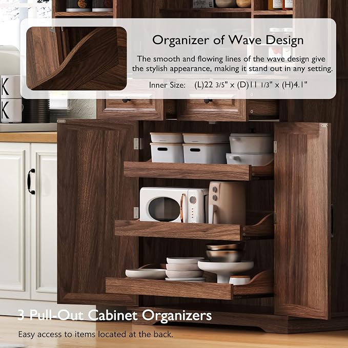 Brown (With 3 Pull Out Shelves)