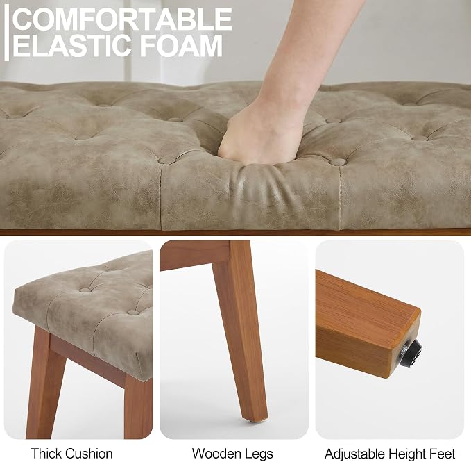 Light Taupe-pu-tufted