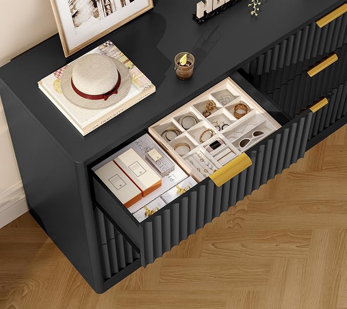 Black, 6 Drawers