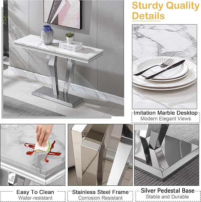 White Silver Console