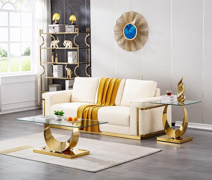 Gold End Table (Moon-shape Base)