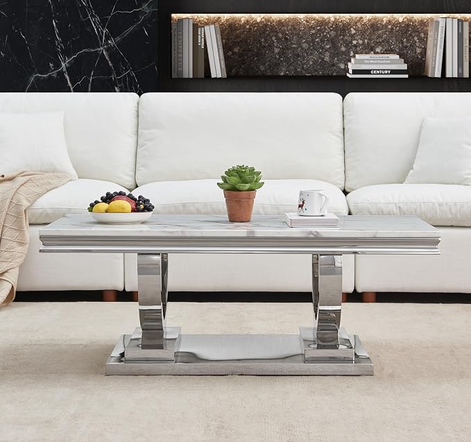 Console Table,white&gold