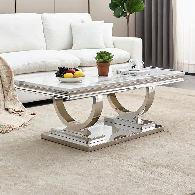 White Silver-coffee Table