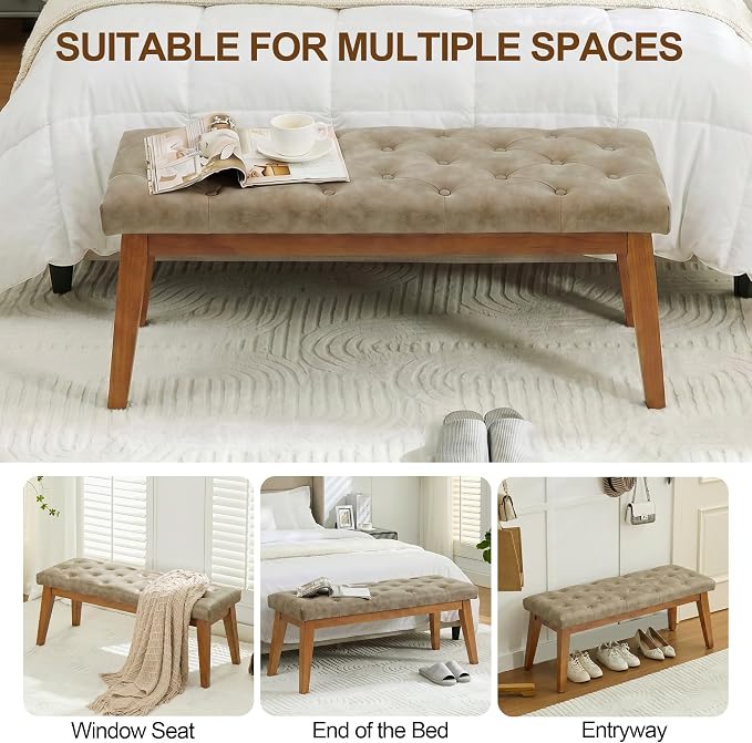 Light Taupe-pu-tufted