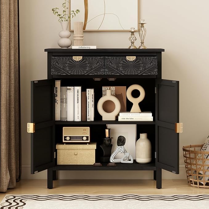 Black 2 Door 2 Drawer
