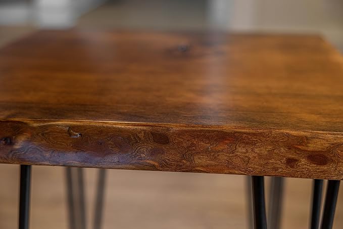 Honey Pine Finish + Grey Hairpin Legs