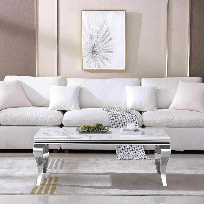 White Silver Coffee Table