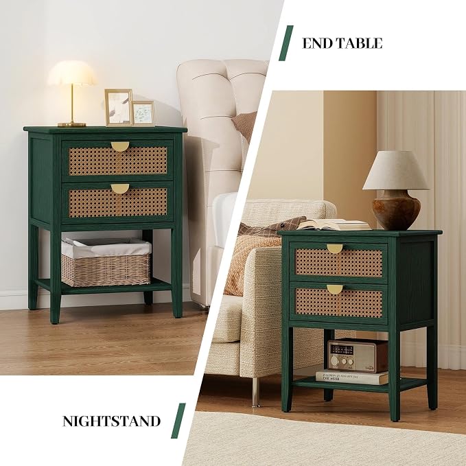 Green 2 Drawer Set of 1