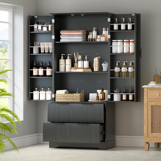 2 Drawers Below-black