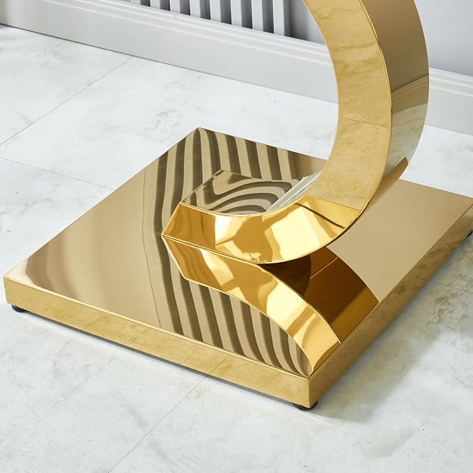 Gold End Table - C Shape Base