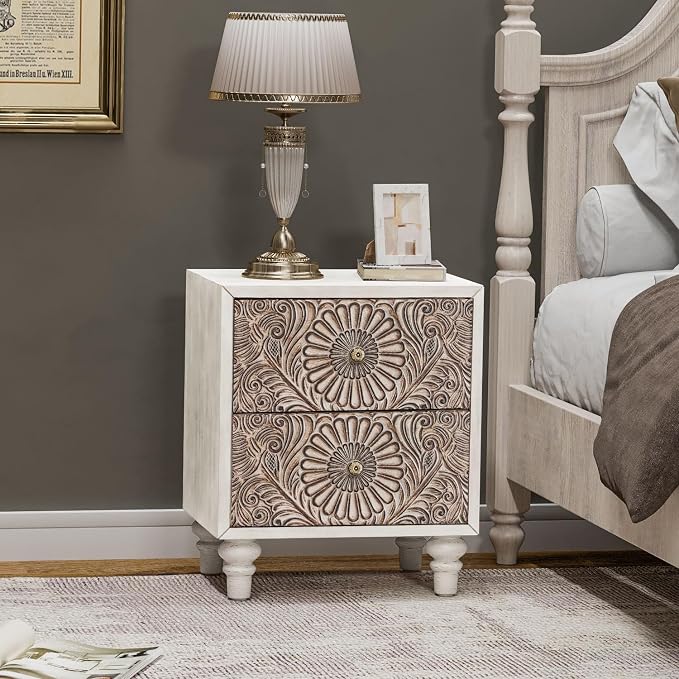 Wood Color-carved-2 Drawers