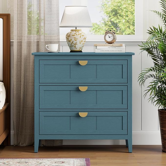 Blue 3 Drawer Cabinet, 1 Pcs