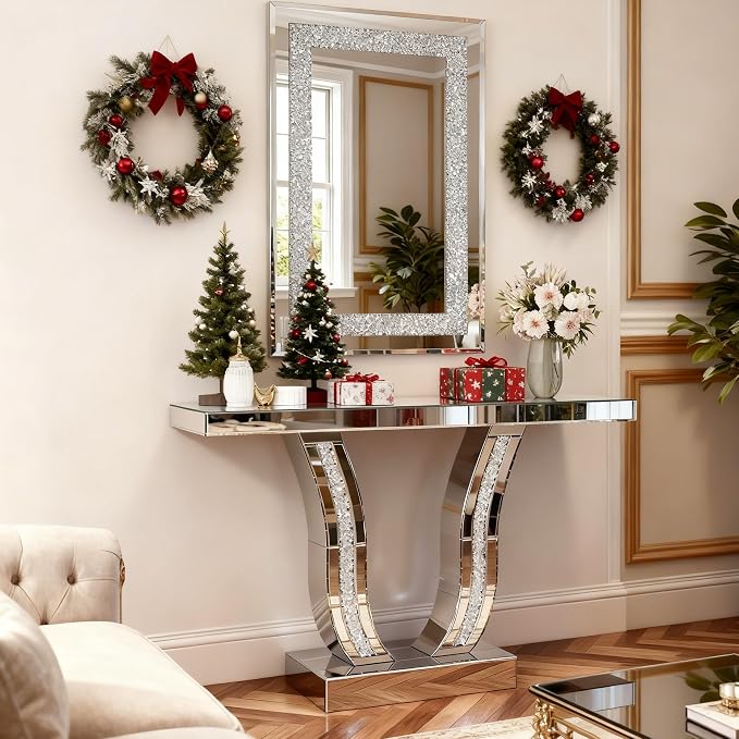 Silver Table+rectangle Mirror