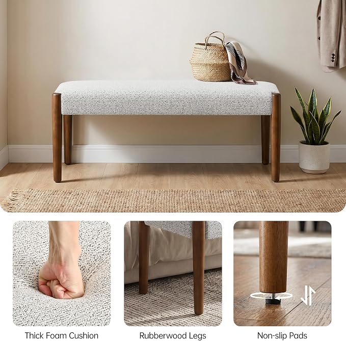 Heathered Off-white With Walnut Leg