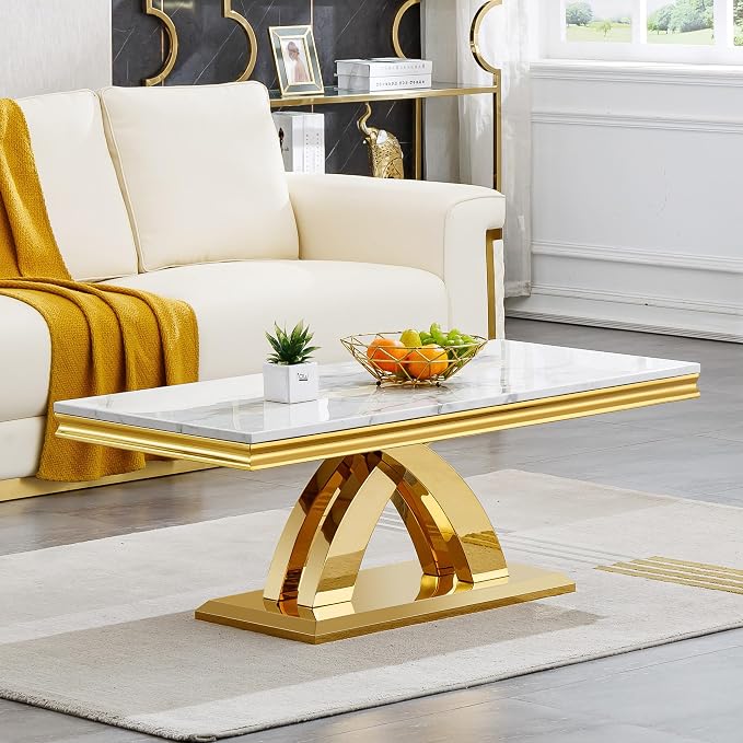 White&gold,coffee Table