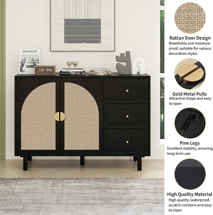 Black_2 Door 3 Drawer