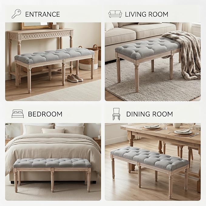 B- Dining Bench; Grey