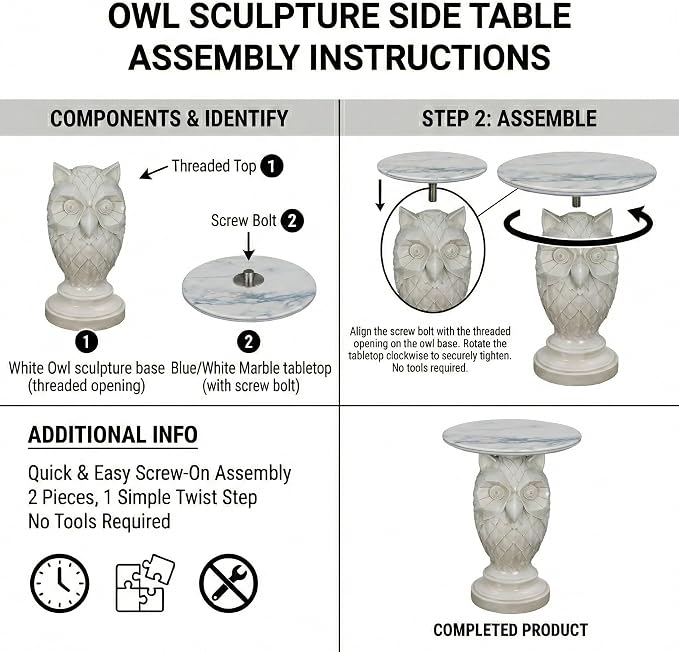 Owl Table White