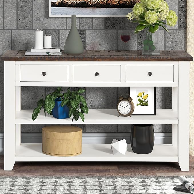 Antique White+brown Top
