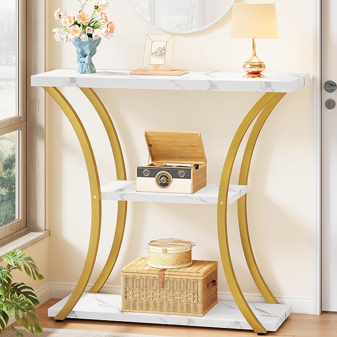 Gold+white Marbled