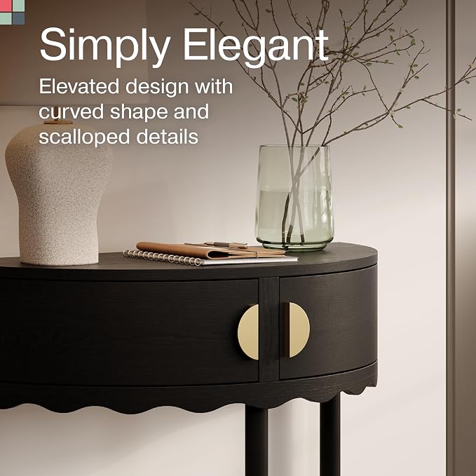 Blackened Oak With Brass Pulls