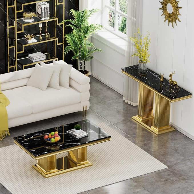 Black Golden-1 Console Table